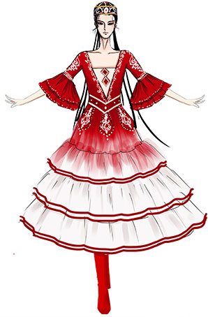新疆舞蹈演出服裝設計民族舞臺表演服裝設計與定制款式！